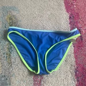 Aerie Blue Bikini Bottom with Green Outline